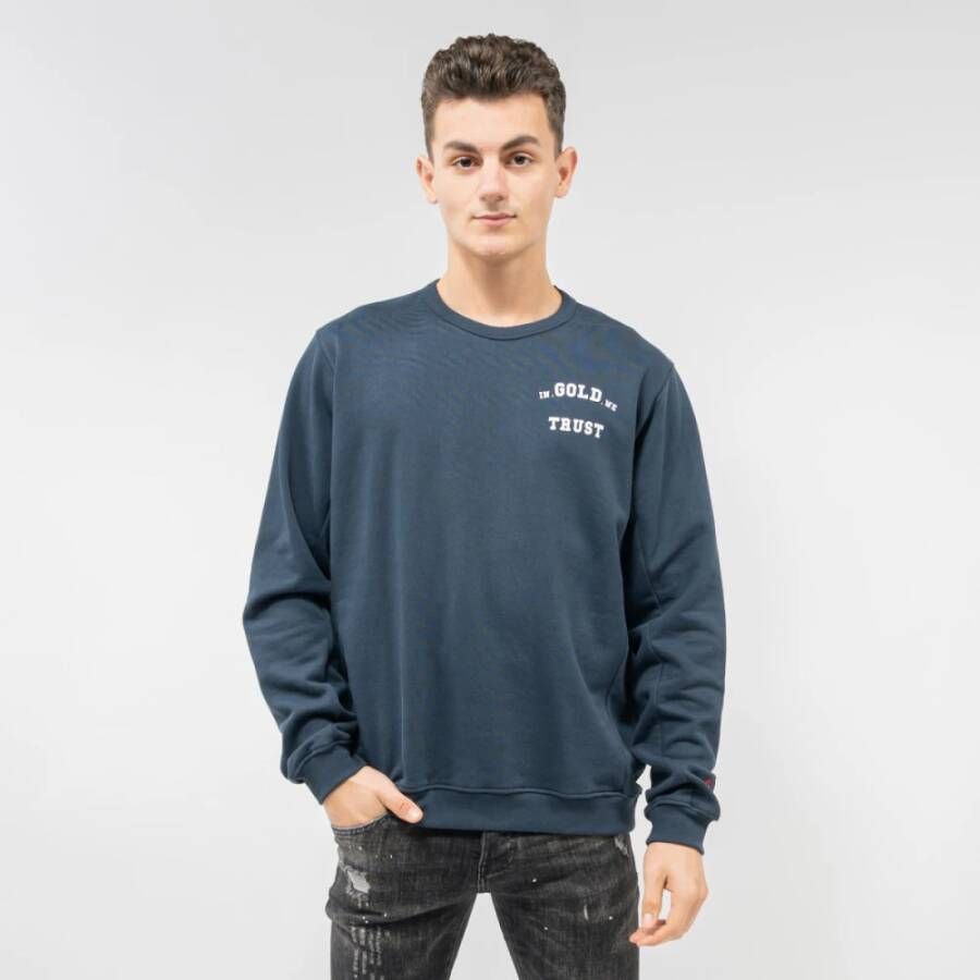 In Gold We Trust Sweatshirt Blauw Heren