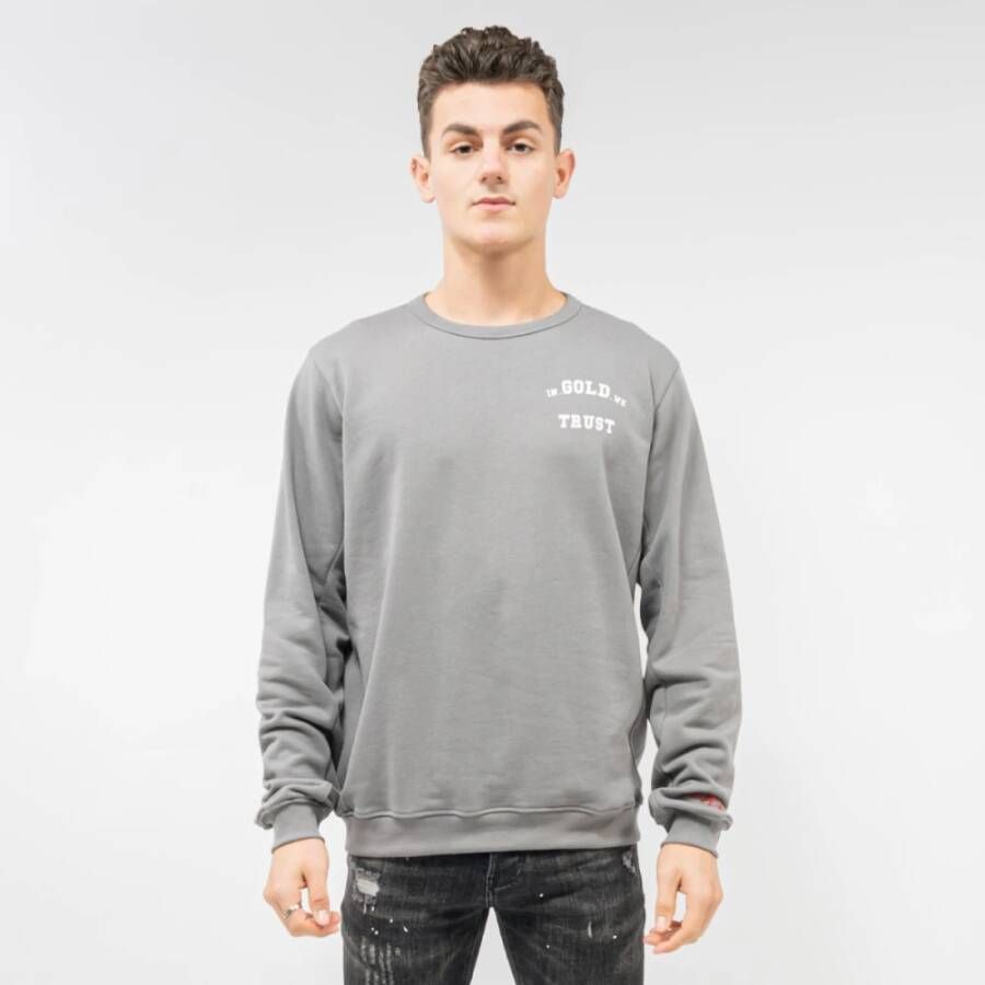 In Gold We Trust Sweatshirt Grijs Heren