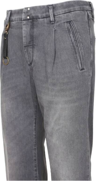 Incotex Slim Fit Grijze Jeans met Verborgen Sluiting Gray Heren