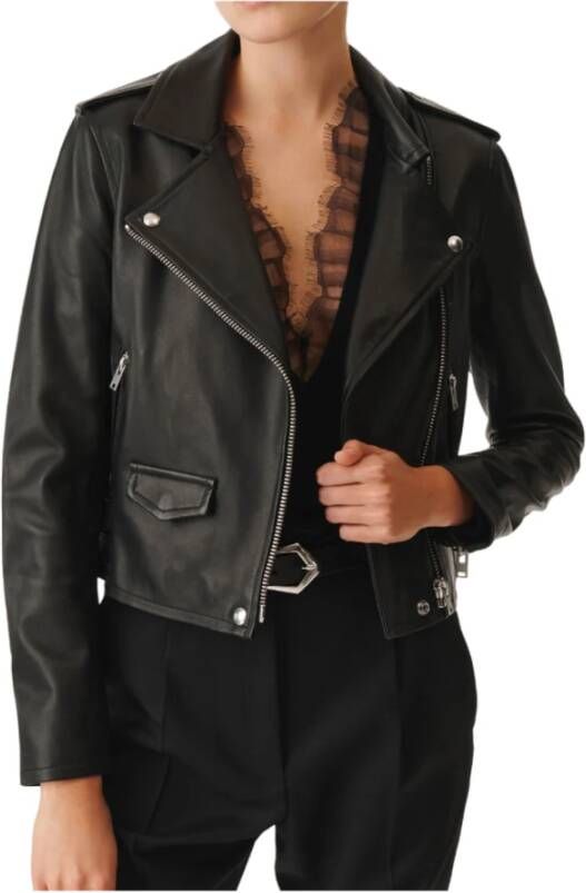 IRO Leather Jackets Zwart Dames