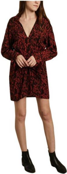 IRO Yhaz fancy print lange mouwen jurk Rood Dames