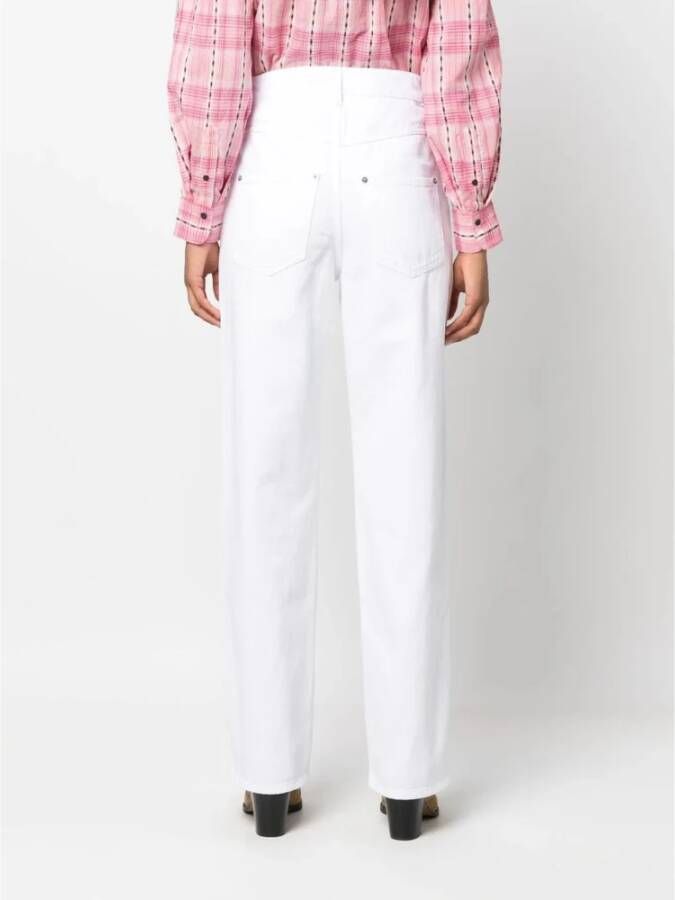 Isabel Marant Étoile Witte katoenen jeans met rechte pijpen Wit Dames