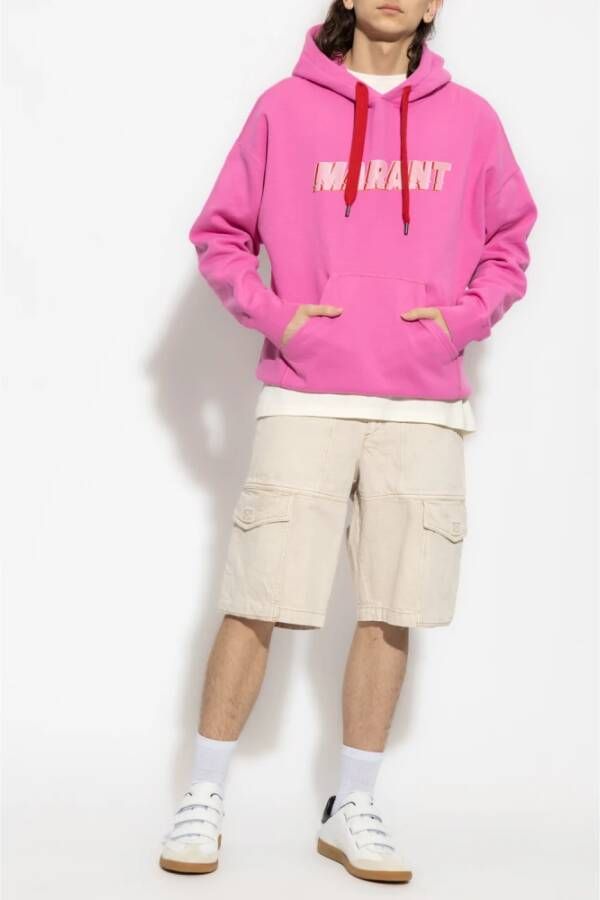 Isabel marant Miley hoodie met logo Roze Heren