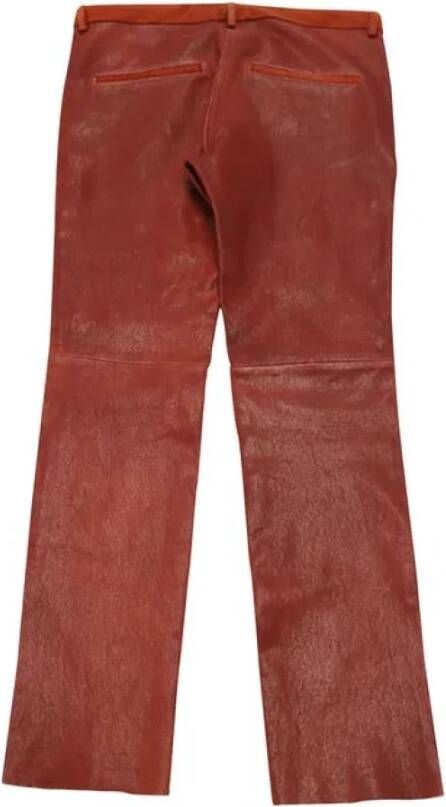 Isabel Marant Pre-owned Moderne Rode Leren Slim Fit Broek Rood Dames