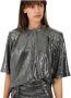 Isabel marant Zilveren Top met Hoge Hals Korte Mouwen en Knoopsluiting Gray Dames - Thumbnail 1