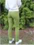 Islow Hoge Taille Slim Fit Katoenen Broek Green Dames - Thumbnail 2