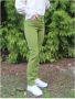 Islow Hoge Taille Slim Fit Katoenen Broek Green Dames - Thumbnail 3