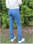 Islow Malo Slim Hoge Taille Katoenen Broek Blue Dames - Thumbnail 2