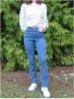 Islow Malo Slim Hoge Taille Katoenen Broek Blue Dames - Thumbnail 4