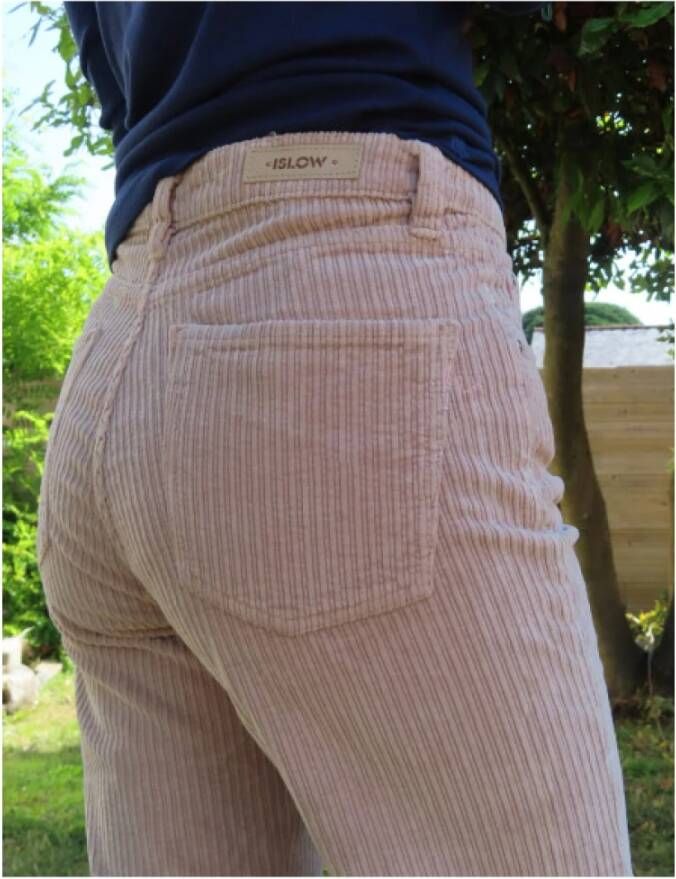 Islow Manon Wijde Broek met Knoopsluiting Beige Dames