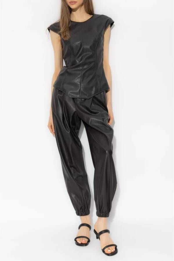 Issey Miyake Leather Trousers Bruin Dames