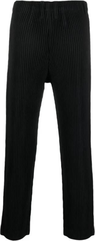 Issey Miyake Leather Trousers Zwart Heren