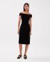 IVY OAK Elegante Carmen Jurk met Rits Black Dames - Thumbnail 2