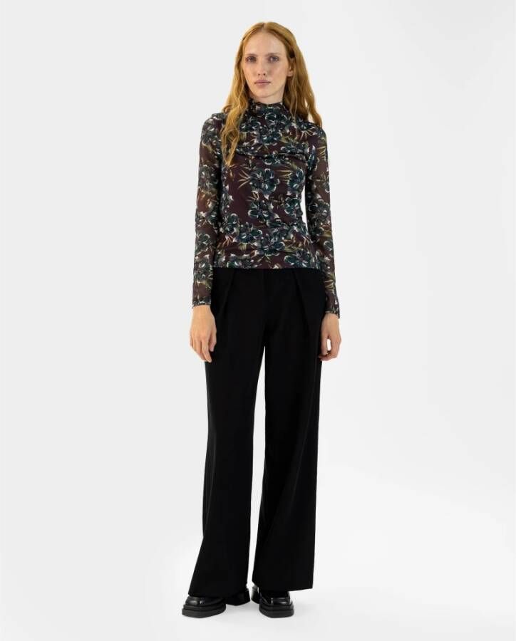 IVY OAK Stretch Mesh Top Zwart Dames