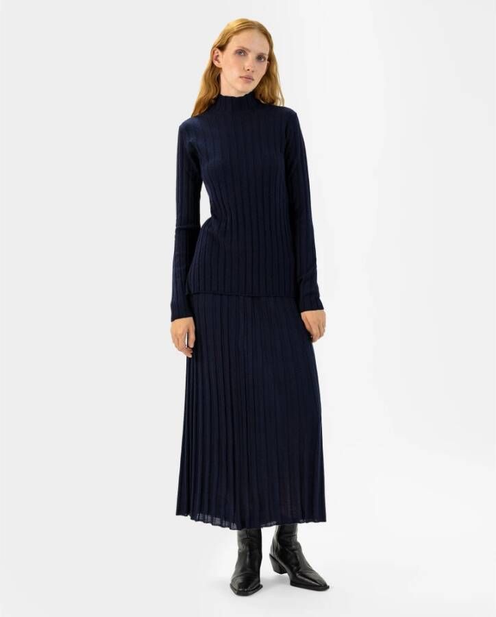 IVY OAK Zachte Gebreide Trui van Merinowol Blauw Dames