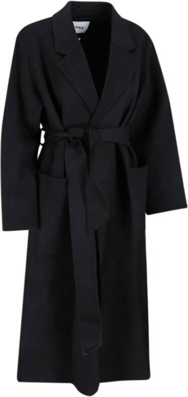 IVY OAK Zwarte Jas met Cappotto Stijl Zwart Dames