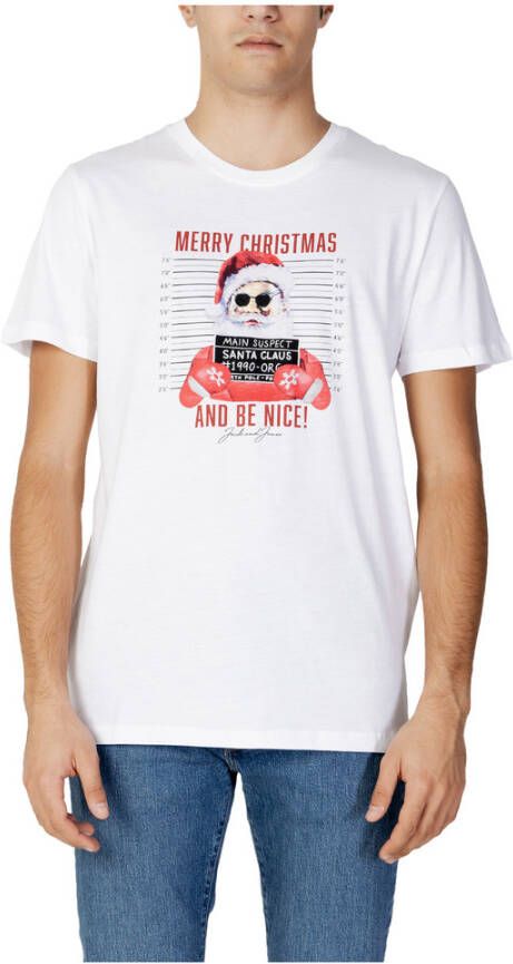 jack & jones Jorchristmas mugshot tee ss c.n Xmas 12221440 Wit Heren