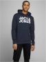 JACK & JONES ESSENTIALS hoodie JJECORP met logo marine wit - Thumbnail 6