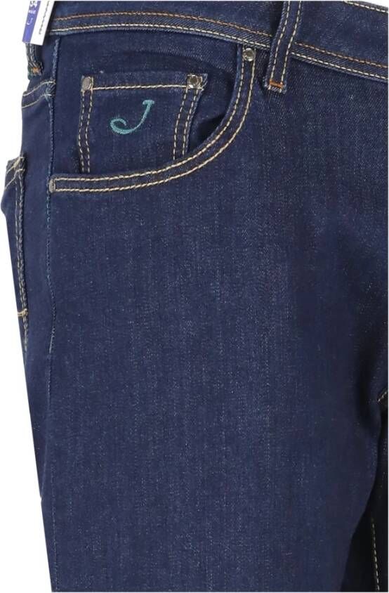 Jacob Cohën Blauwe Katoenmix Jeans voor Mannen Blue Heren