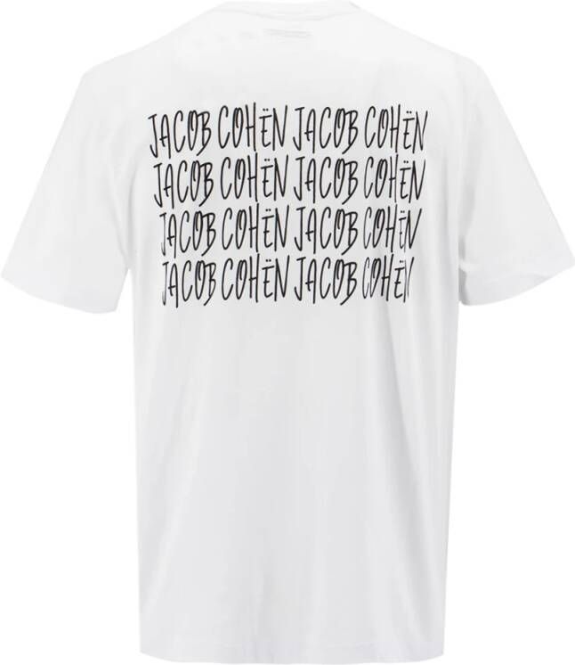 Jacob Cohën Heren Crew Neck Katoenen T-Shirt Wit Heren