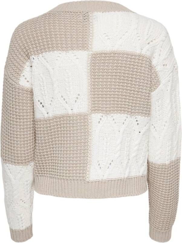 Jacqueline de Yong Geruite Dames Trui Beige Dames