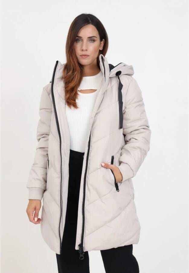 Jacqueline de Yong Gewatteerde parka met capuchon Grijs Dames