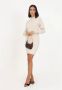 Jacqueline de Yong Beige Gebreide Midi Jurk met Hoge Hals en Volumineuze Mouwen Beige Dames - Thumbnail 2