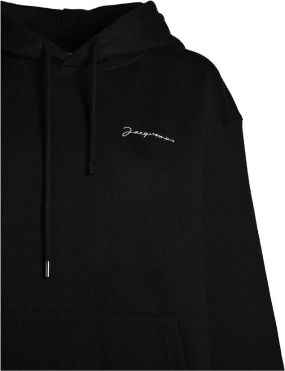 Jacquemus Brodé Hoodie met Geborduurd Logo Zwart Heren