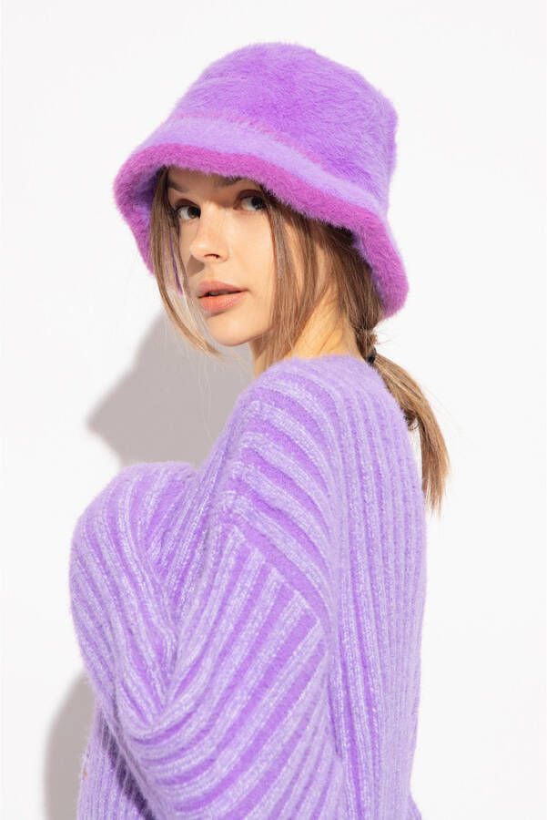 Jacquemus Bucket hat with logo Paars Unisex