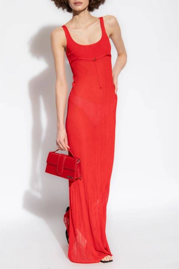 Jacquemus Geribbelde jurk in &#;Oranger&#; Red Dames