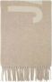 Jacquemus Wollen Logo Jacquard Sjaal Franje Rand Beige Unisex - Thumbnail 5