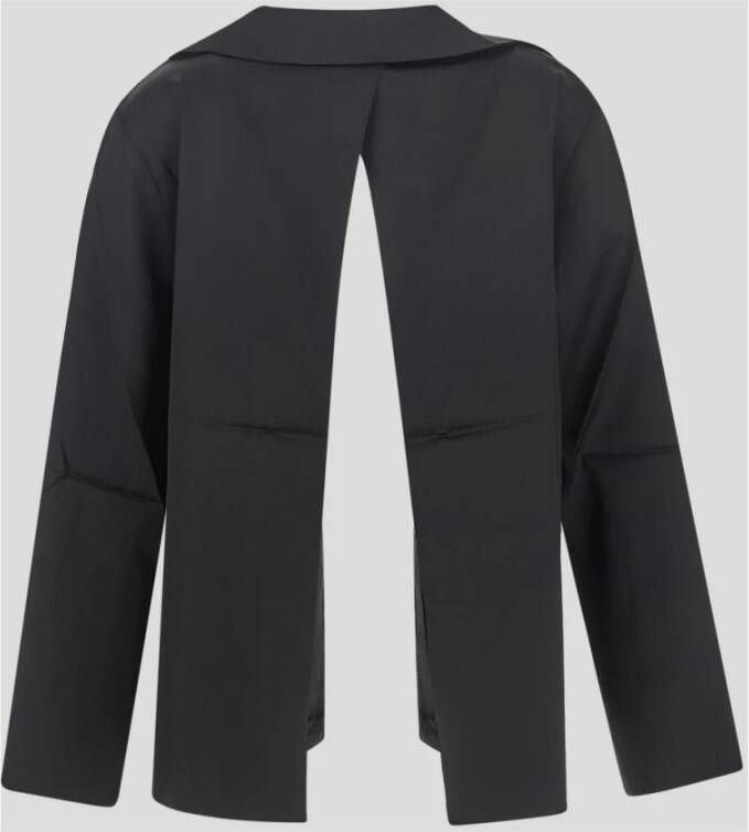 Jacquemus Elegante Zwarte Viscose Open Shirt Zwart Dames