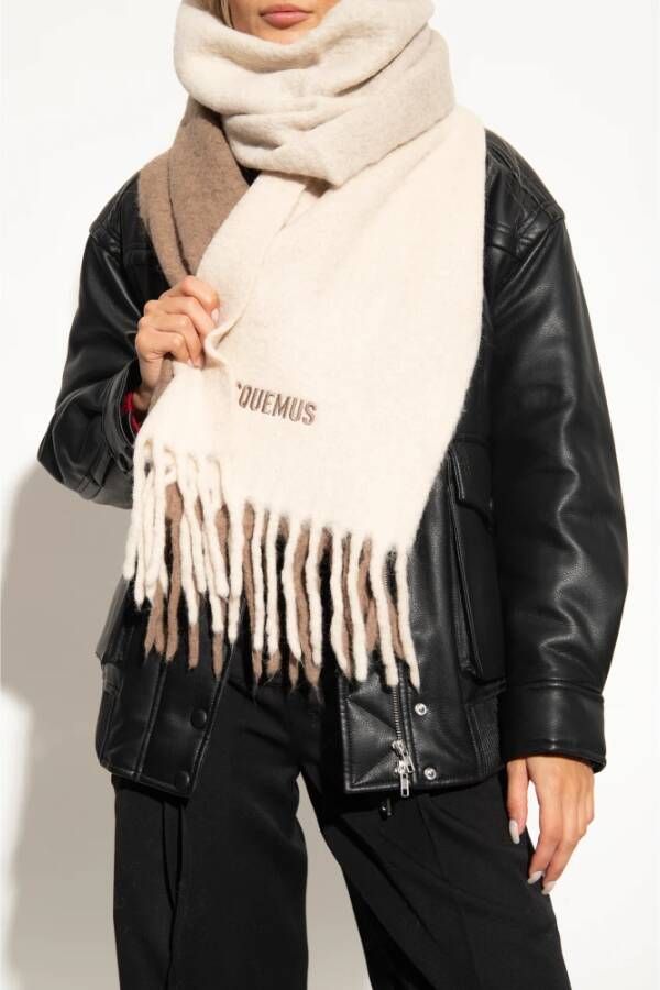 Jacquemus Moisson wollen sjaal Beige Unisex