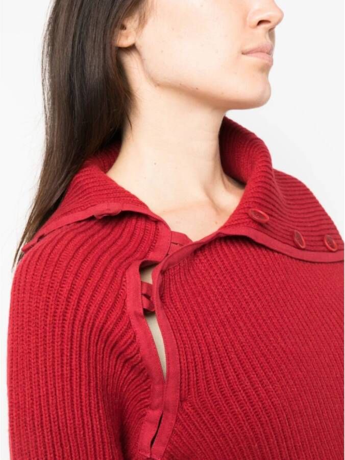 Jacquemus Rode Ronde-hals Gebreide Trui voor Vrouwen Rood Dames