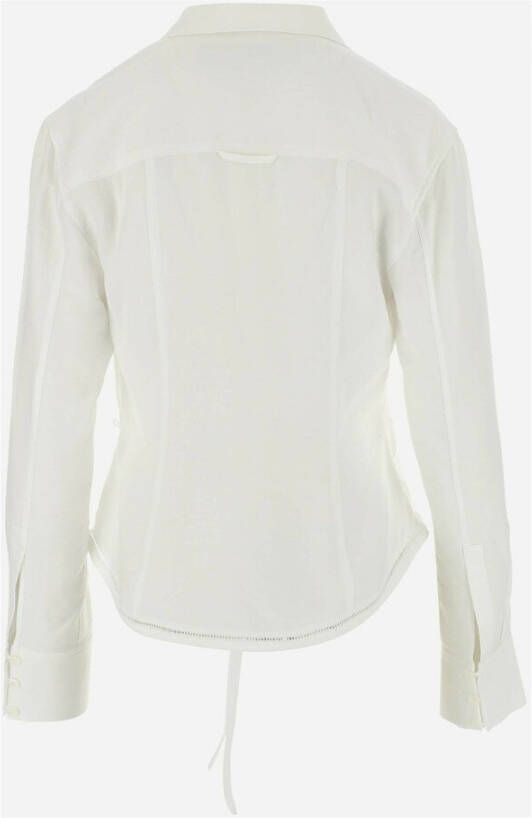 Jacquemus Witte Viscose Overhemd met Uitgesneden Details en Oversized Pasvorm Wit Dames