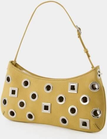 Jacquemus Ronde Vierkante Tas Leer Donker Beige Dames