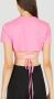 Jacquemus Franse Glamour Cropped T-Shirt Pink Dames - Thumbnail 2