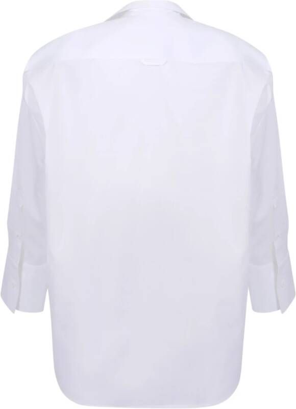 Jacquemus Witte Gedrapeerde Crop Shirts voor Vrouwen Wit Dames