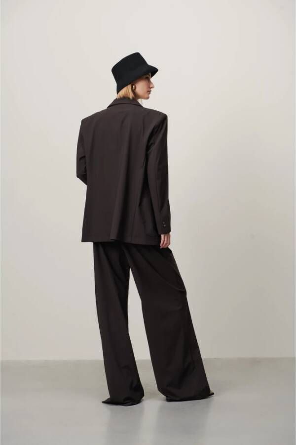 Jane Lushka Oversized Blazer in Donkerbruin Brown Dames