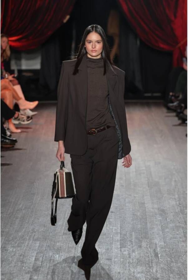 Jane Lushka Oversized Blazer in Donkerbruin Brown Dames