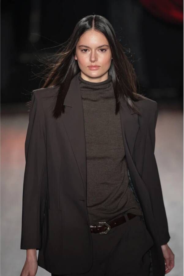 Jane Lushka Oversized Blazer in Donkerbruin Brown Dames
