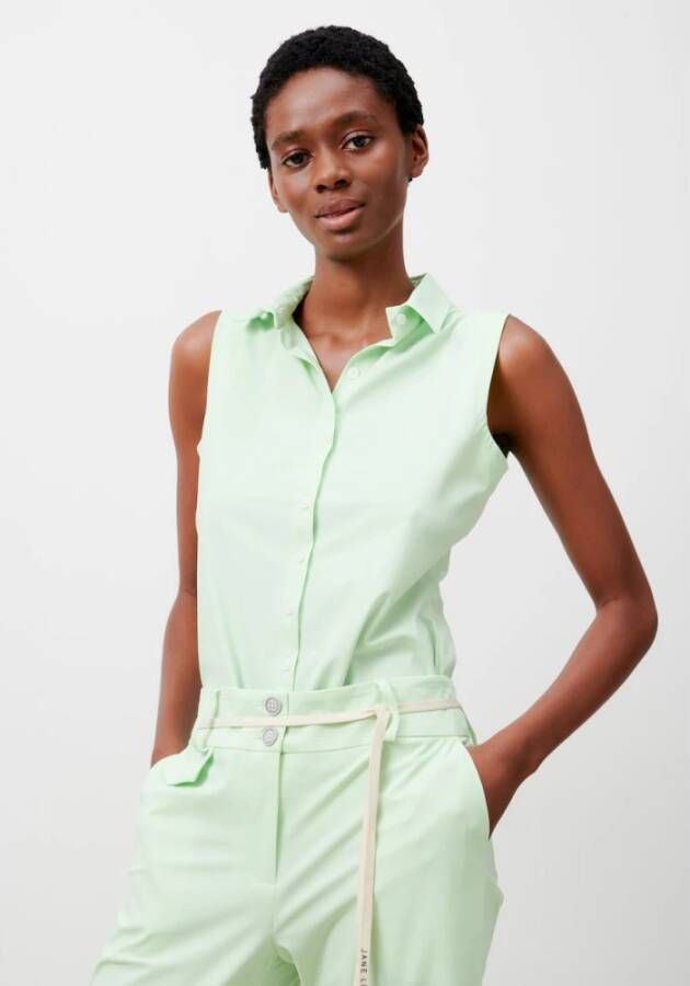Jane Lushka Technische Jersey Mouwloze Blouse | Lichtgroen Groen Dames