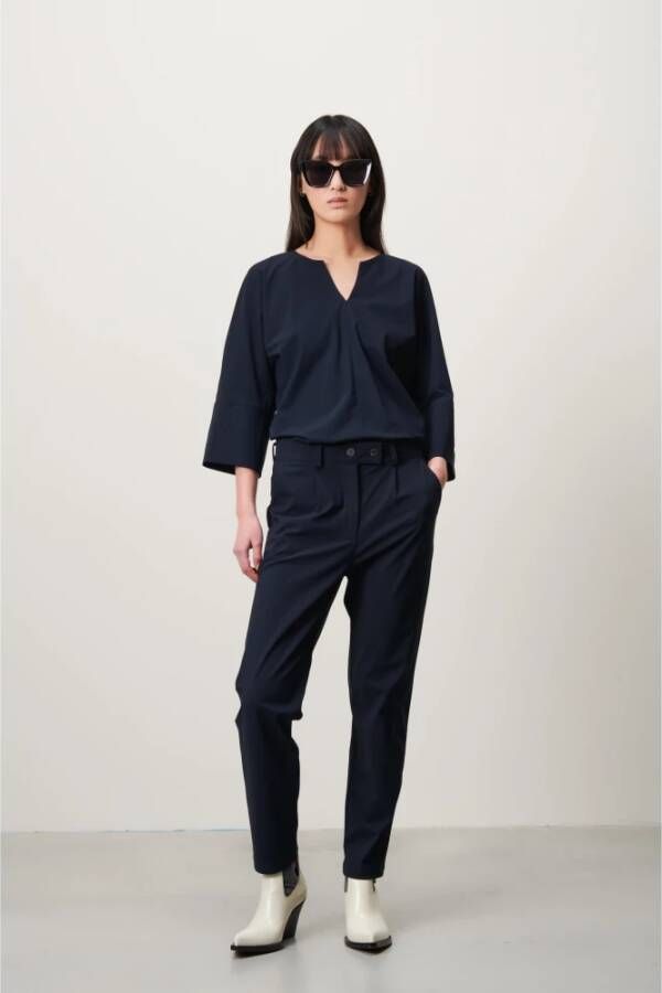 Jane Lushka Stijlvolle Blauwe Technische Jersey Broek Blue Dames