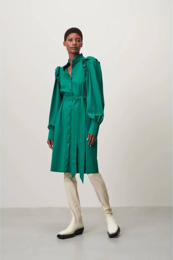 Jane Lushka Stijlvolle Groene Kamelia Jurk Green Dames