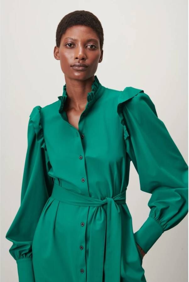 Jane Lushka Stijlvolle Groene Kamelia Jurk Green Dames