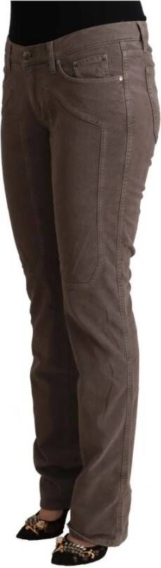 Jeckerson Bruine Low Waist Skinny Denim Jeans met Iconische Patches Bruin Dames
