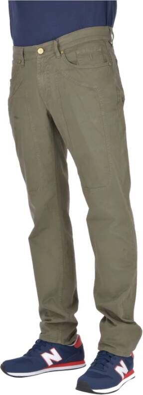 Jeckerson Groene Gabardinebroek met Iconische Patch Groen Heren