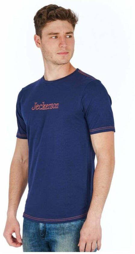 Jeckerson Blauw katoenen t-shirt Blauw Heren