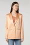 Jijil Satin Terracotta Blazer met Shawl Kraag Brown Dames - Thumbnail 2