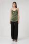 Jijil Zijde Blend Militair Groene Tanktop Green Dames - Thumbnail 2